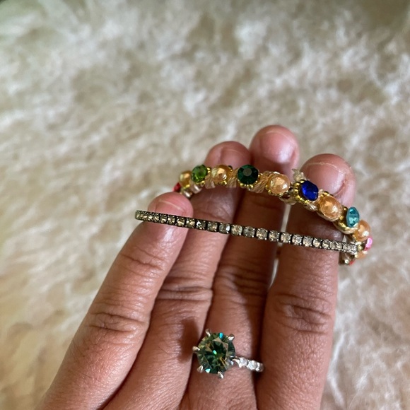 Colorful Gemstone and Rhinestone Bracelets - Picture 4 of 5